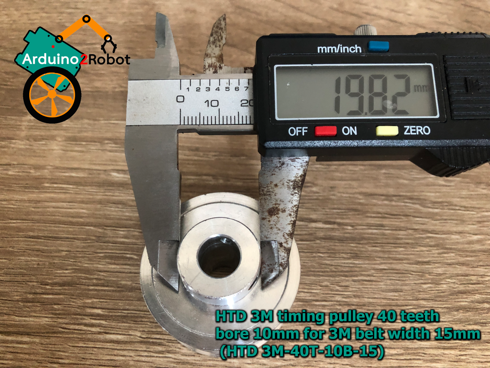 HTD 3M timing pulley 40 teeth bore 10mm สำหรับสายพาน 3M belt width 15mm (HTD 3M-40T-10B-15)