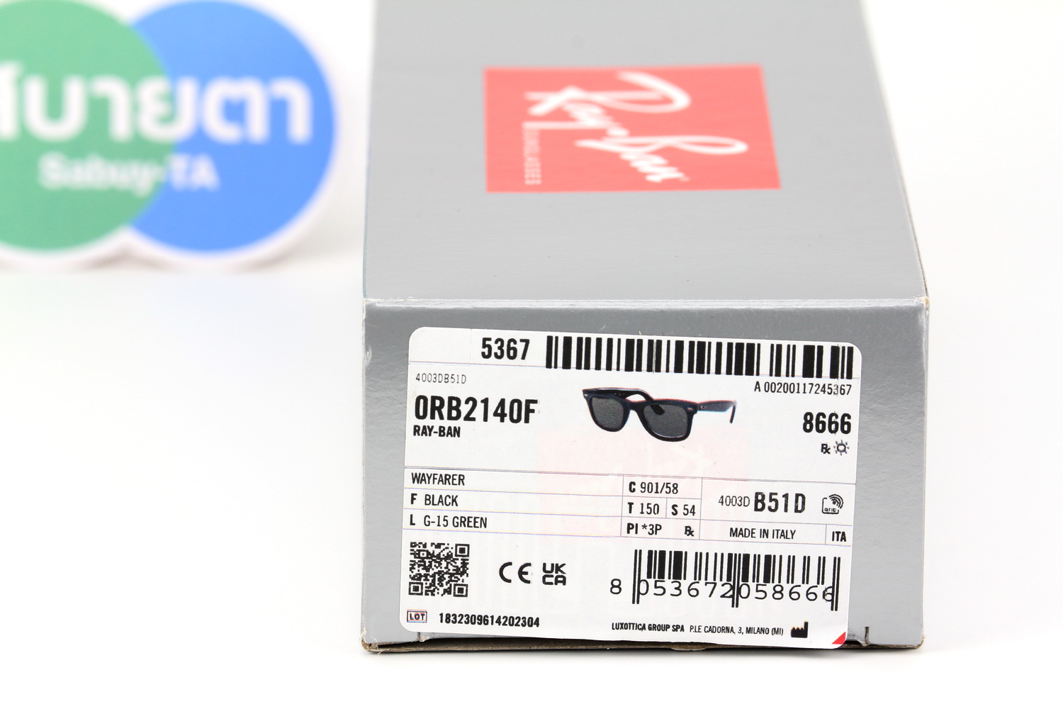 RayBan Wayfarer RB2140F 901/58 Polarized Lens 54 mm.