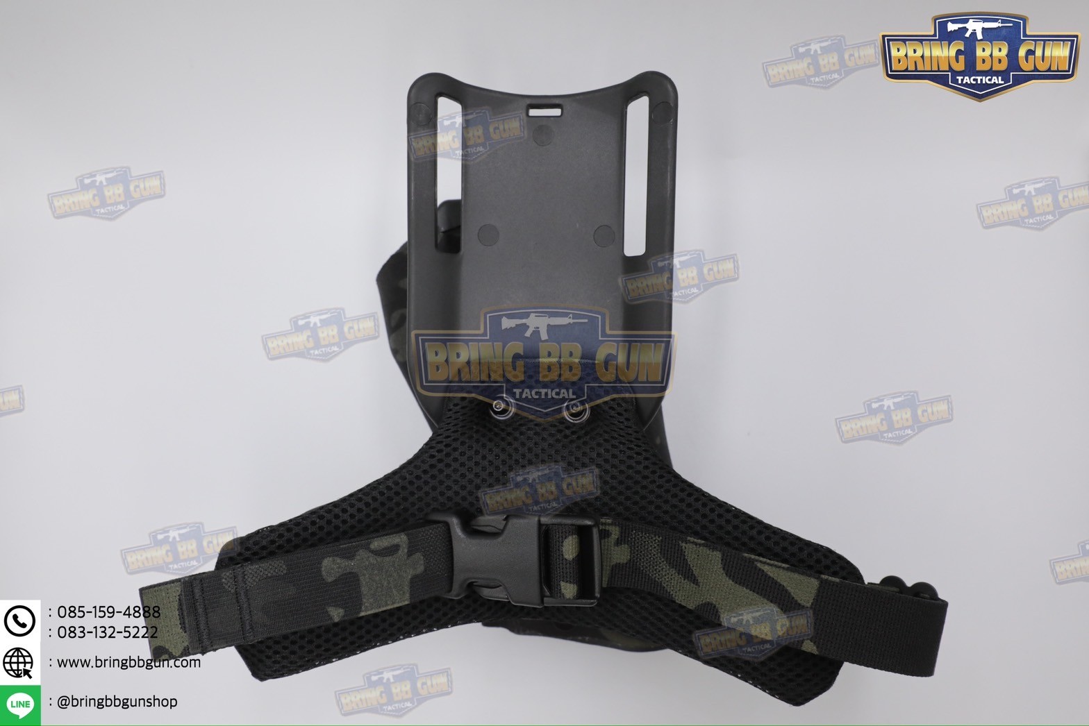 ซองปืน 6354DO Ver. 2 (ซอง6354+สายรัดต้นขาแบบนวม) ซองปืนพกนอกปลดนิ้วโป้ง + ช่องไฟฉาย (ซองปืน 6354DO) (6354 DO) (Glock 17/18/19 + X300) (P320 + X300)