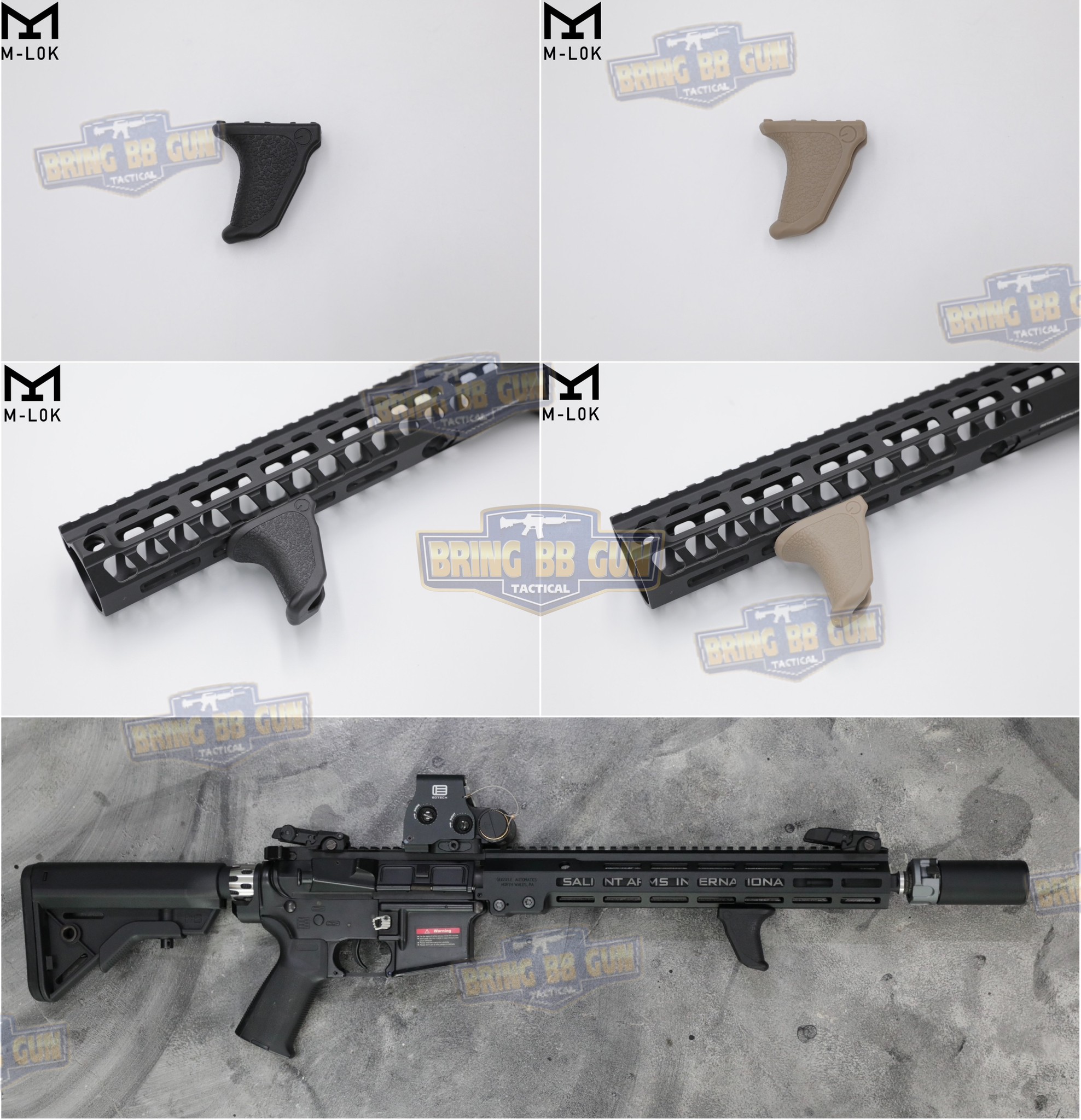 กริ๊ปมือหน้าทรง Emissary Development Handbrake รุ่น M-Lok (Angled Foregrip) (ใช้ได้กับชุดหน้าระบบราง M-Lok เท่านั้น)