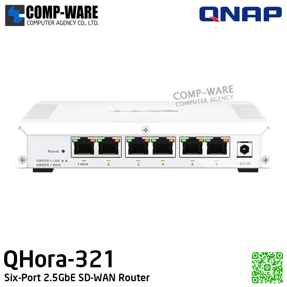 QNAP QHora-321 Next-Generation Six-Port 2.5GbE SD-WAN Router / 2Year Warranty