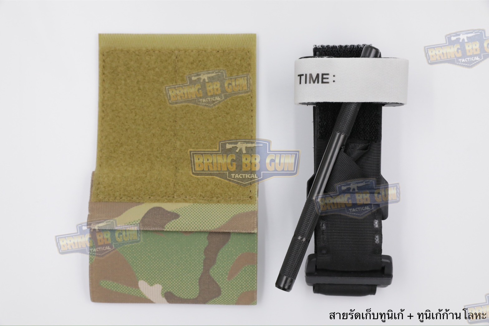 สายรัดเก็บทูนิเก้ แบบติดเข็มขัดยุทธวิธี/เสื้อเวส Version 2 ยางยืด(สำหรับเก็บทูนิเก้) แบบติดเข็มขัดยุทธวิธี/เสื้อเวส สายรัดจัดเก็บอุปกรณ์ทูนิเก้ แบบตีนตุ๊กแก (Belt Mounted Elastic Tourniquet Version 2) (Elastic TQ Holder) (Tourniquet Holder)