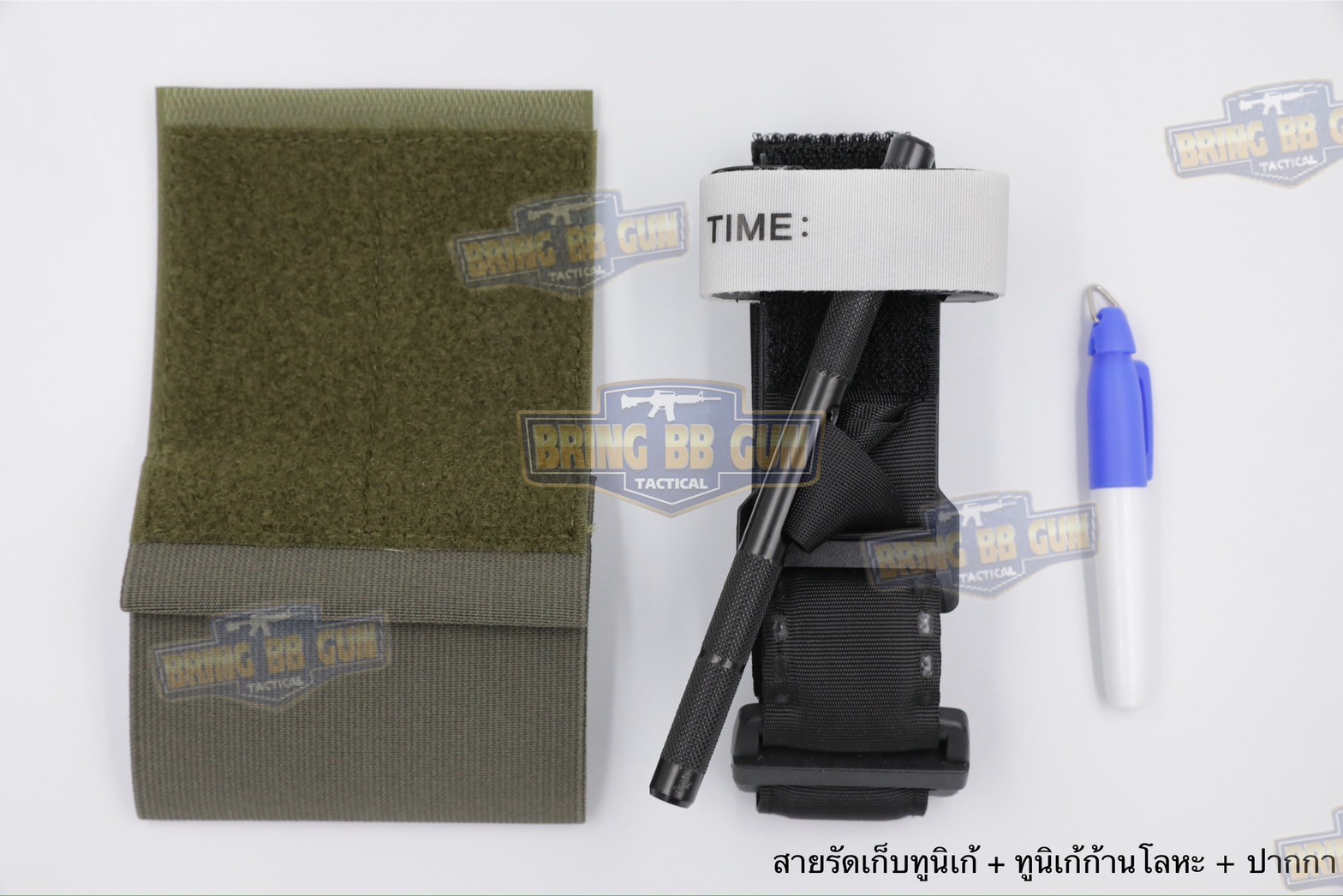 สายรัดเก็บทูนิเก้ แบบติดเข็มขัดยุทธวิธี/เสื้อเวส Version 2 ยางยืด(สำหรับเก็บทูนิเก้) แบบติดเข็มขัดยุทธวิธี/เสื้อเวส สายรัดจัดเก็บอุปกรณ์ทูนิเก้ แบบตีนตุ๊กแก (Belt Mounted Elastic Tourniquet Version 2) (Elastic TQ Holder) (Tourniquet Holder)