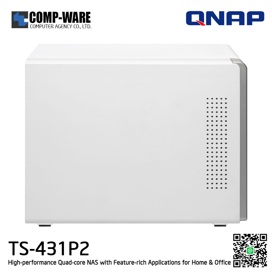QNAP NAS (4-Bay) TS-431P2 (4GB RAM up to 8GB) High-performance Quad-core NAS with Feature-rich Applications for Home & Office, no HDD