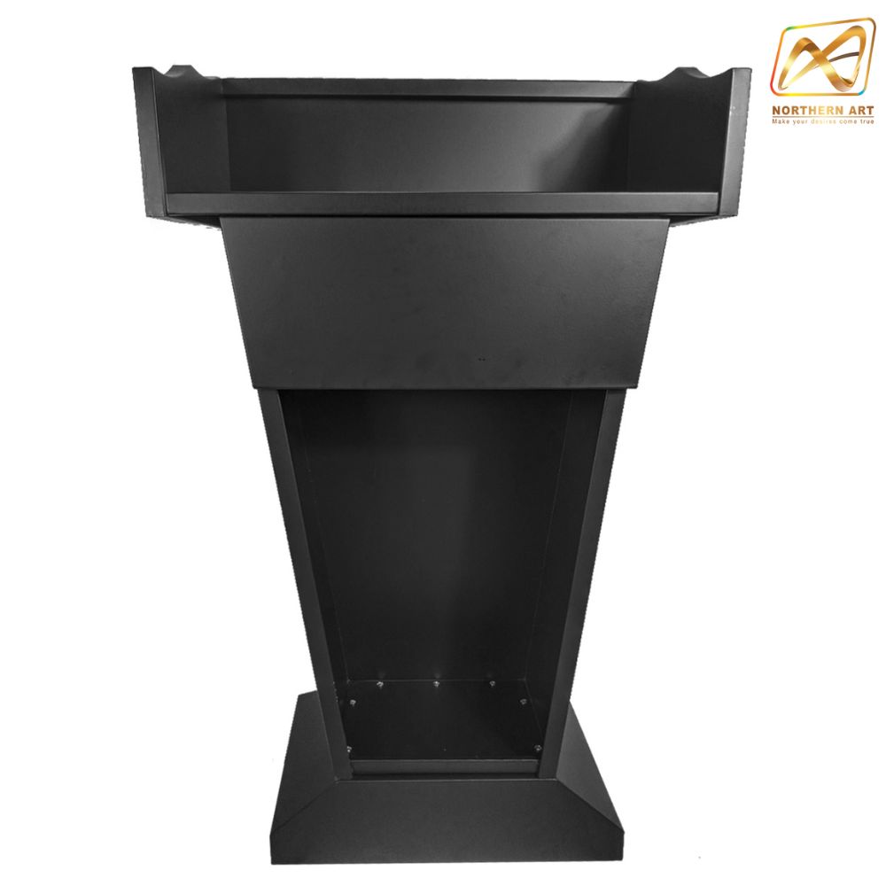 CLEARANCE SALE โพเดียมรปภ. เหล็กสีดำ พร้อมลิ้นชัก ขนาด (W) 69.5 x (L) 36 ซม. สูง 112 ซม.