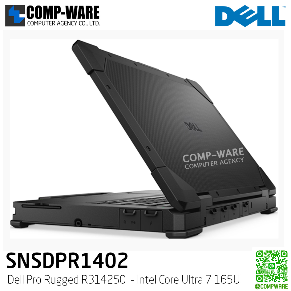 Dell Pro Rugged RB14250 (SNSDPR1402) - Intel Core Ultra 7 165U / 16GB (2x8GB) / 256GB SSD M.2 / Intel Iris Xe Graphics / 14" Touch, FHD 1920x1080, 60Hz / Windows 11 Pro / 3Yr Pro Support