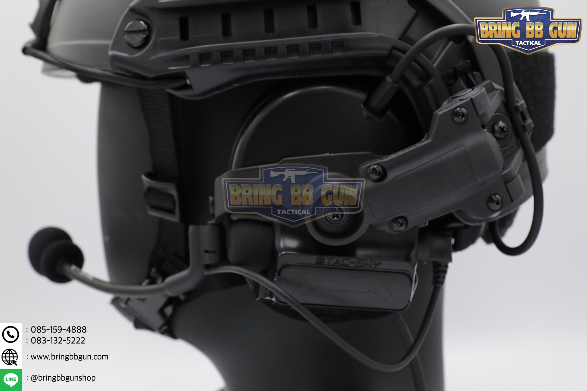 หูฟังสื่อสารตัดเสียงได้ ทรง Comtac III ยี่ห้อ Tac-Sky รุ่น หูฟังตัดเสียงพร้อมขาติดหมวกฟาส