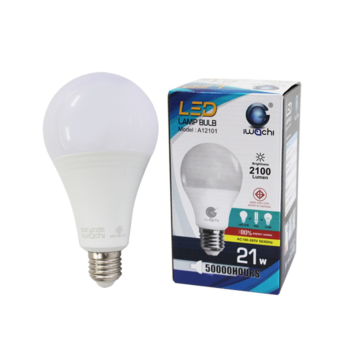 หลอดปิงปอง IWC-BULB-A12101-21W แสงขาวและวอร์มไวท์