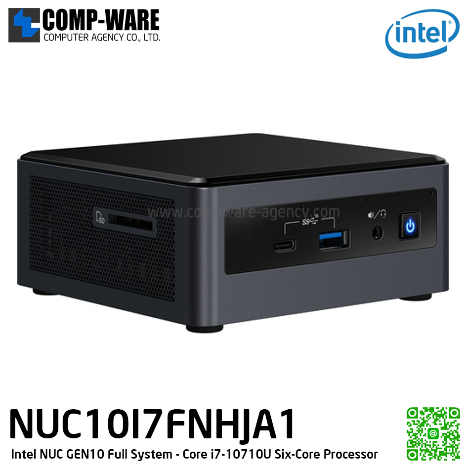 Intel NUC10I7FNHJA Mini PC NUC Tall Kit - Intel® Core™ i7-10710U (12M Cache, up to 4.70 GHz) RAM 8GB (2 x 4GB) DDR4-2666 (up to 64GB), 16GB Intel® Optane™ Memory, 1TB HDD, Windows® 10 x64 Home [BXNUC10I7FNHJA1]