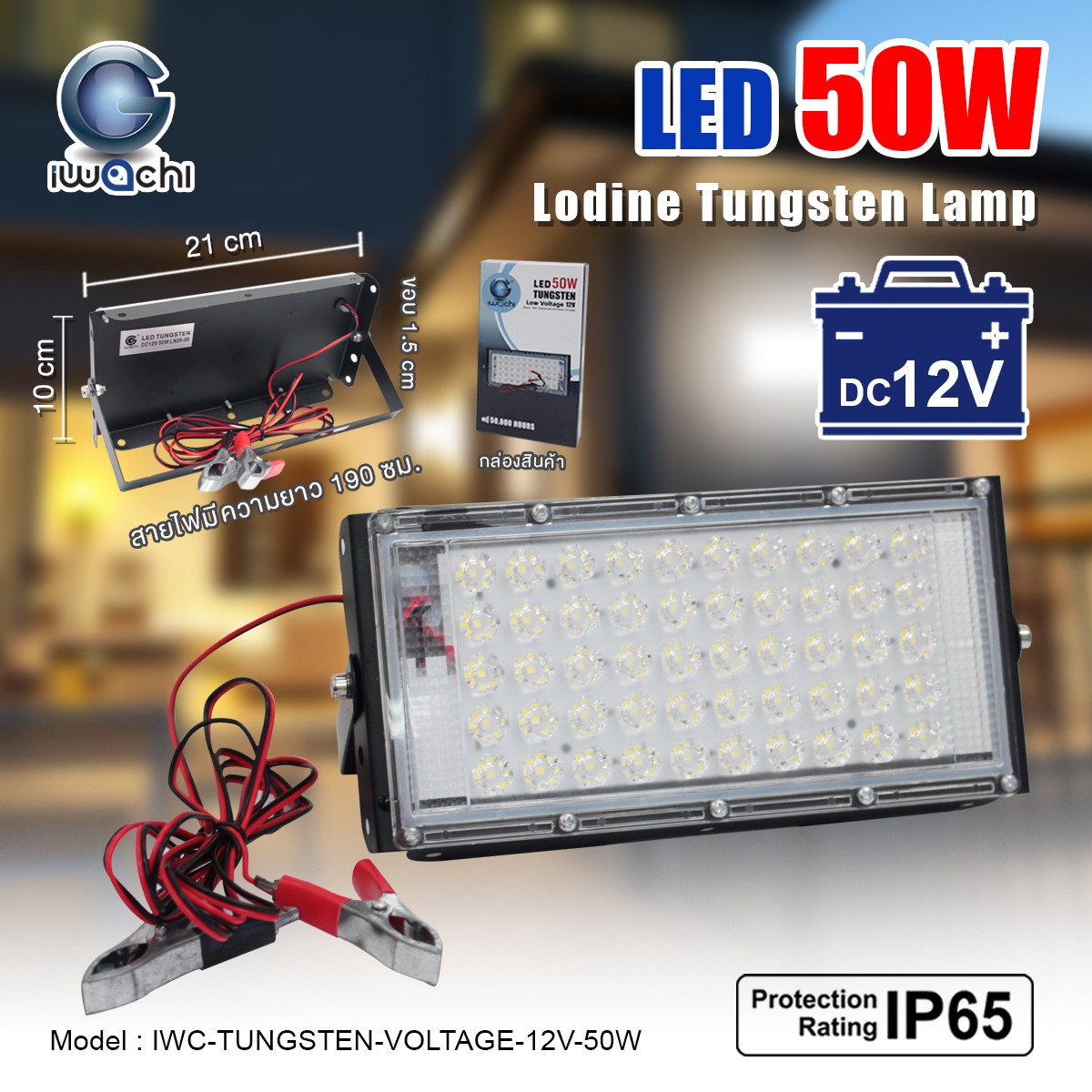 โคมไฟทังสเตนไอโอดีน IWC-TUNGSTEN-VOLTAGE-12V-50W