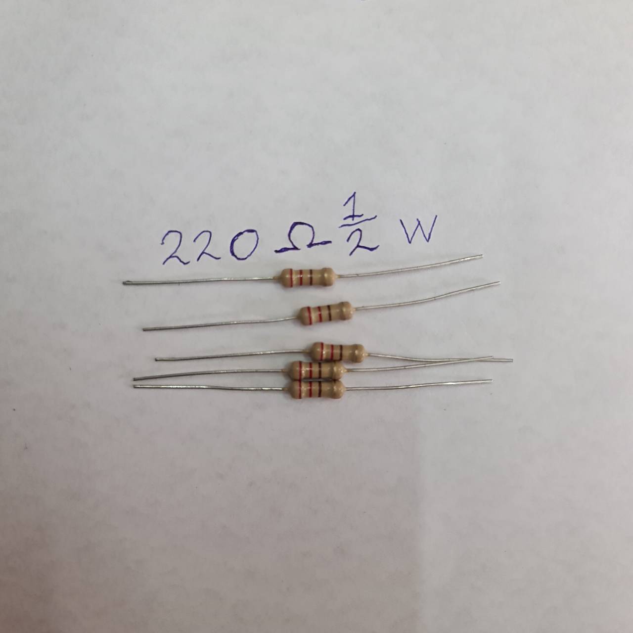 0000664 R 220 Ω 1/2 W อาร์ 220 โอห์ม 220 โอม ตัวต้านทาน รีชีสเตอร์ Resistor 20 ตัว