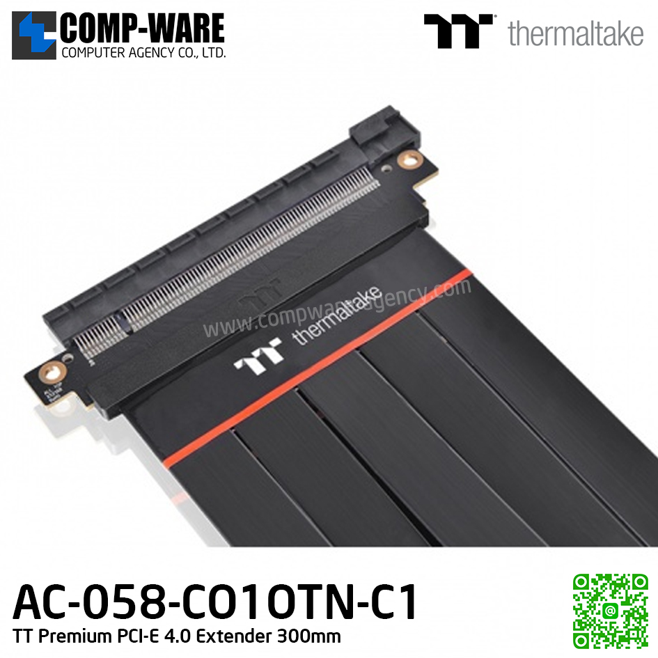 Thermaltake TT Premium PCI-E 4.0 16X Extender 300mm (Black) AC-058-CO1OTN-C1 รับประกัน 1เดือน