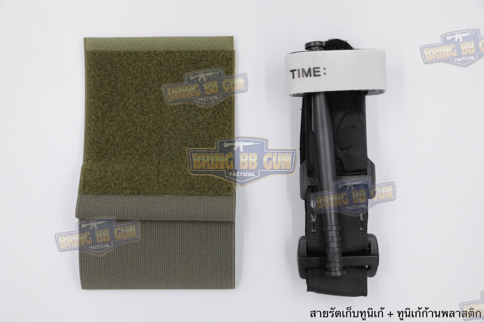 สายรัดเก็บทูนิเก้ แบบติดเข็มขัดยุทธวิธี/เสื้อเวส Version 2 ยางยืด(สำหรับเก็บทูนิเก้) แบบติดเข็มขัดยุทธวิธี/เสื้อเวส สายรัดจัดเก็บอุปกรณ์ทูนิเก้ แบบตีนตุ๊กแก (Belt Mounted Elastic Tourniquet Version 2) (Elastic TQ Holder) (Tourniquet Holder)