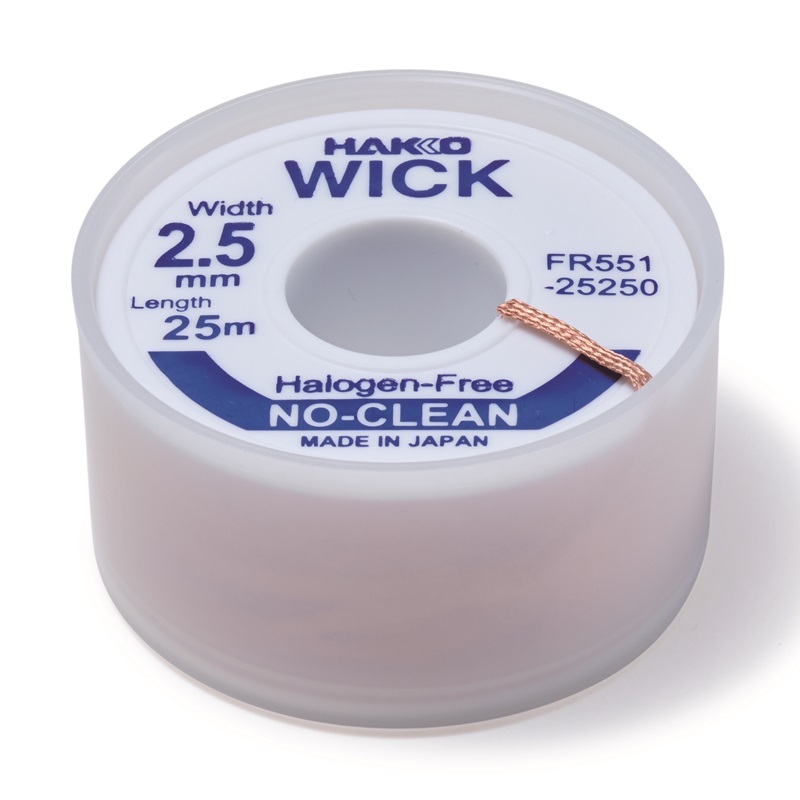 ลวดซับตะกั่ว |20250-E,25250-E,30250-E | HFR551 | HAKKO WICK | ขนาด 2mm,2.5mm,3mm | ยาว 25 เมตร