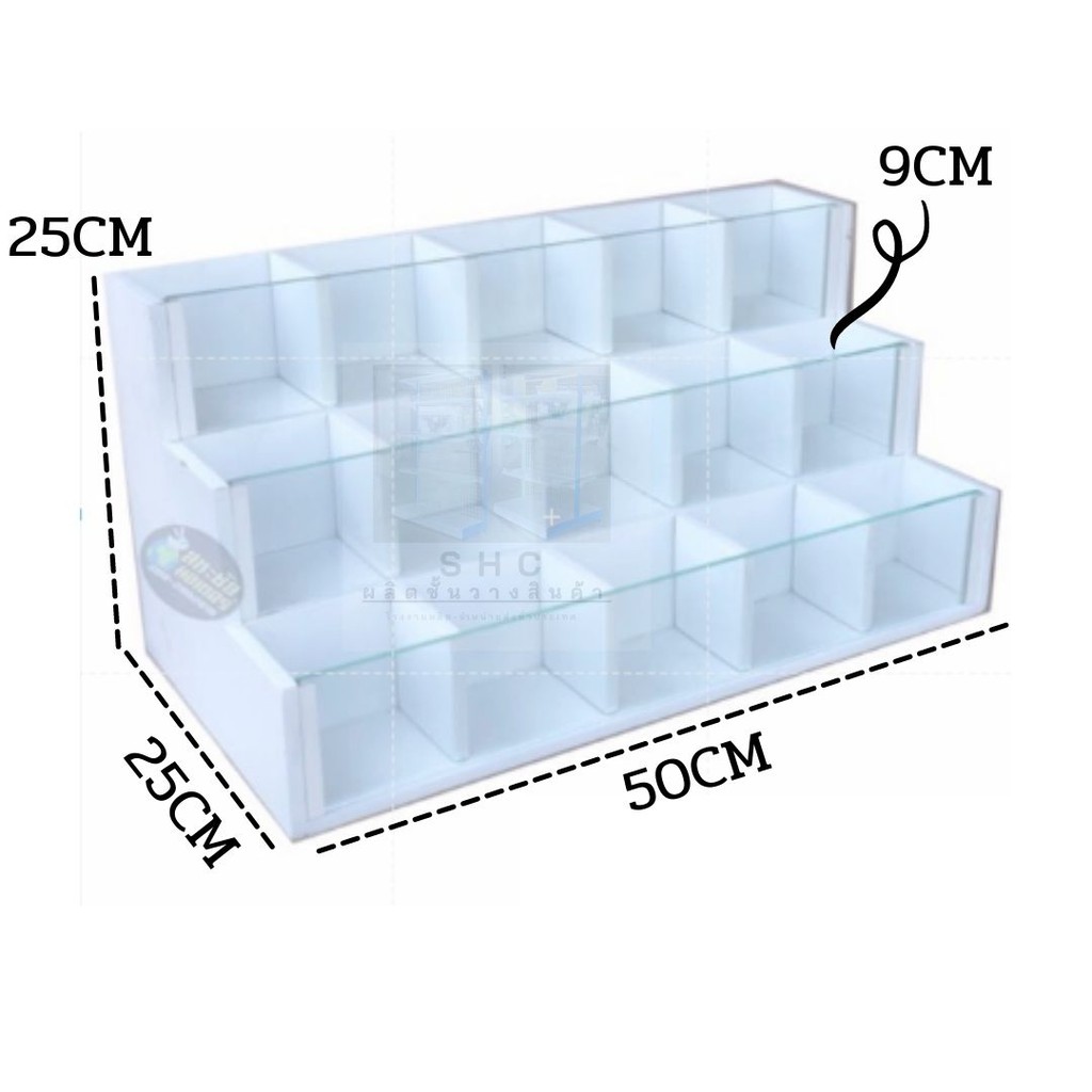 ชั้นขั้นบันได แบ่งช่อง ทำจากไม้ สามารถใช้วางปากกา ,ครีม (เล็ก)