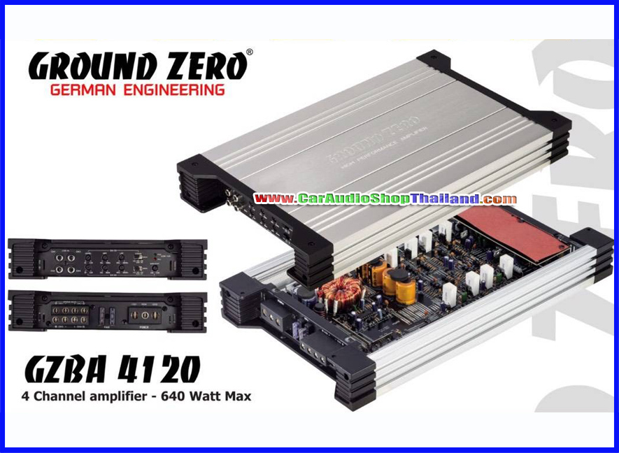 แอมป์ 4 CH คุณภาพสูง GROUND ZERO GZBA 4120 (เสียงดี)
