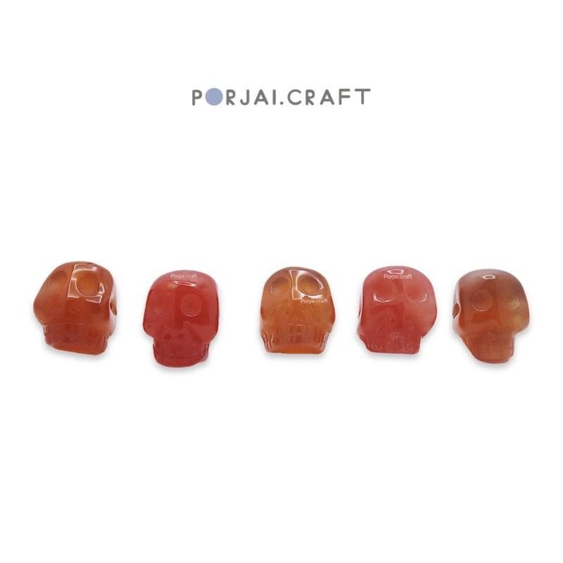 Carnelian Skull Bead ลูกปัดหัวกะโหลกคาร์เนเลี่ยน 11mm