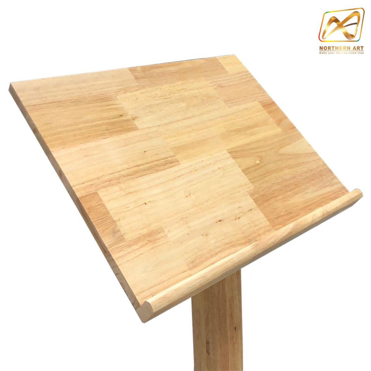 เมนูสแตนไม้ยางพารา (W) 36 X (L) 50 X (H) 112 cm. สีธรรมชาติ แข็งแรง ทนทาน สำหรับวางเมนูหน้าร้านอาหาร