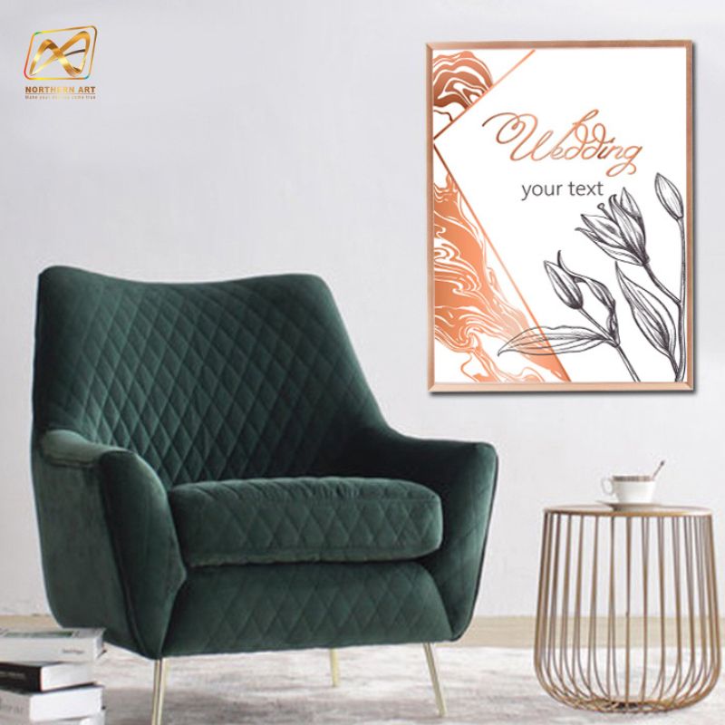 กรอบภาพ กรอบรูป กรอบโปสเตอร์ รุ่น B สีโรสโกลด์ สอดงานพิมพ์ด้านบน น้ำหนักเบา ติดตั้งง่าย ไม่ต้องเจาะผนัง