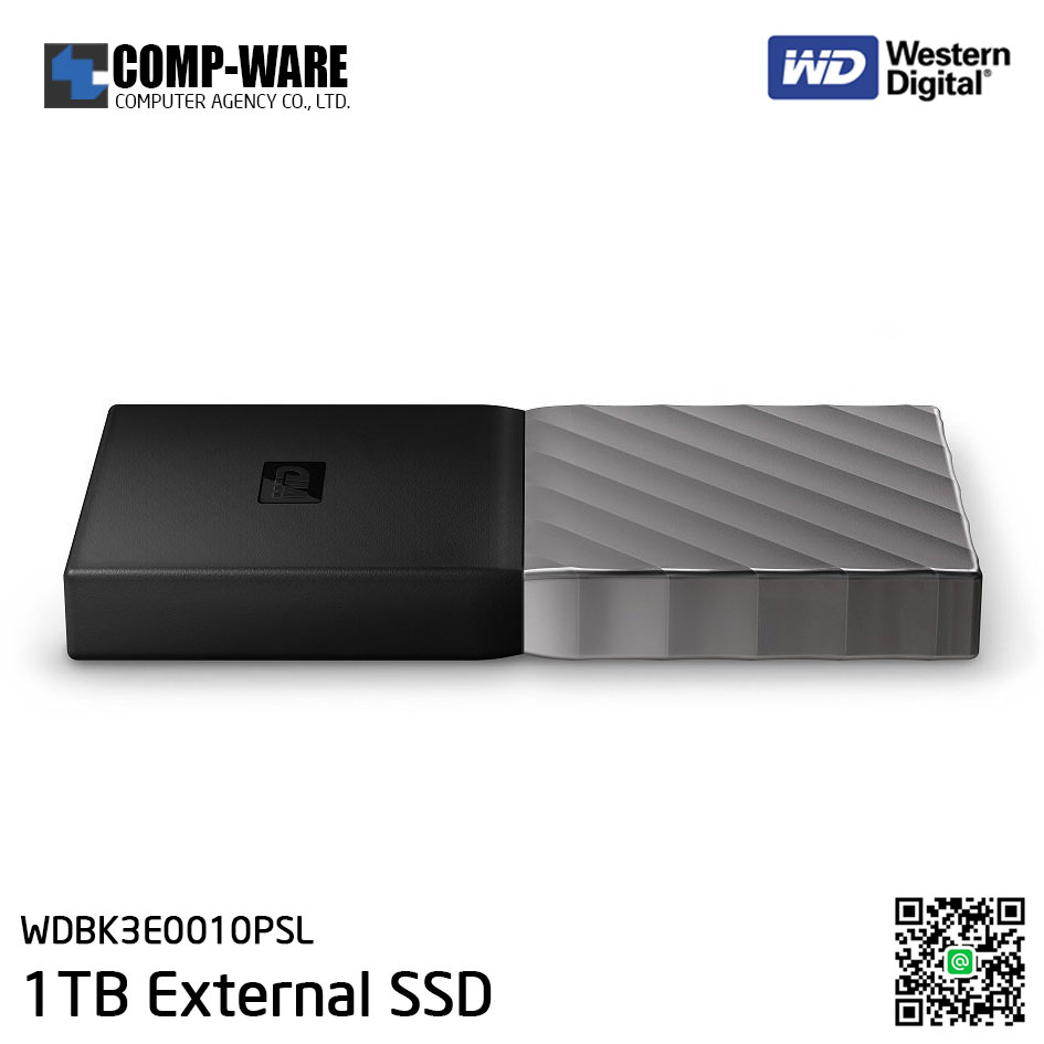 WD 1TB MY PASSPORT SSD Portable Storage - USB 3.1 (Type-C) - Black-Gray - WDBK3E0010PSL