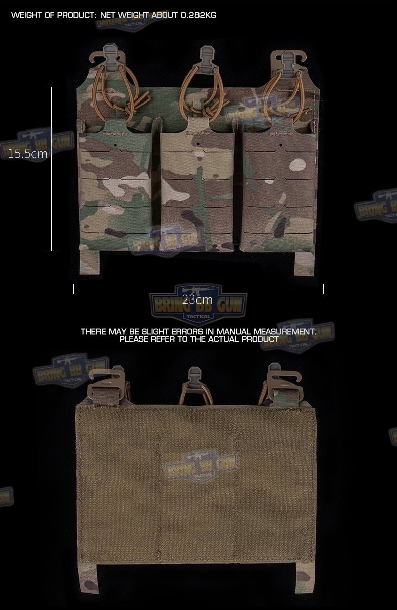 เพ้าแม็กกาซีน KTAR (5.56 แบบ3ช่อง) (V5 PC Triple Mag Plate) (G Buckle + Velcro) (Ferro Concepts KTAR Front Flap) (KTAR Front Flap)