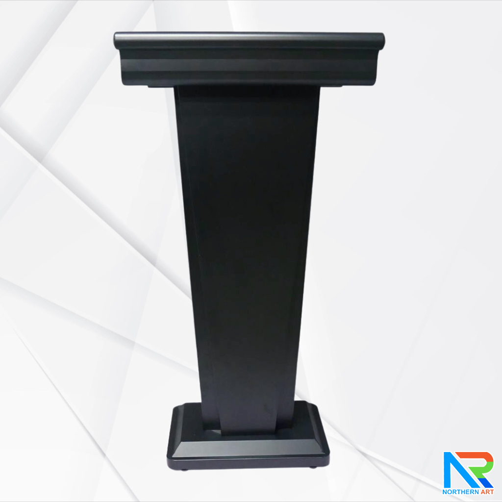 โพเดียมไม้ สีดำ ทรงโมเดิร์น TOPตรง ขนาด (W)56 x (L)43 cm. สูง 112 cm.