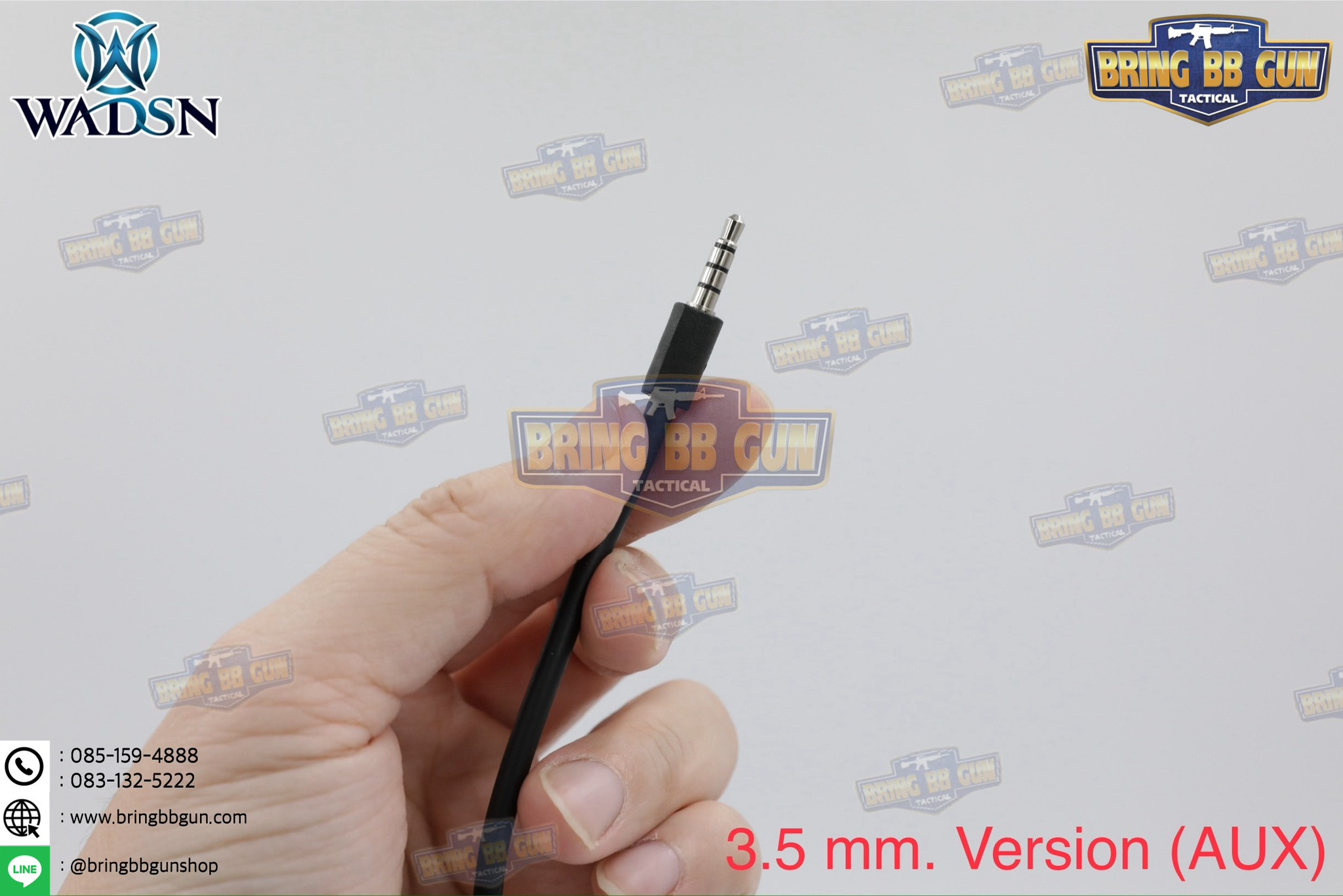 สาย PTT ทรง TCI Tactical ยี่ห้อ WADSN (สาย Push to Talk) (สาย PTT ทรง TCI Tactical) (Tactical PTT (Press-to-Talk) for High-Impedance Headsets) (PTT Military Standard Version)