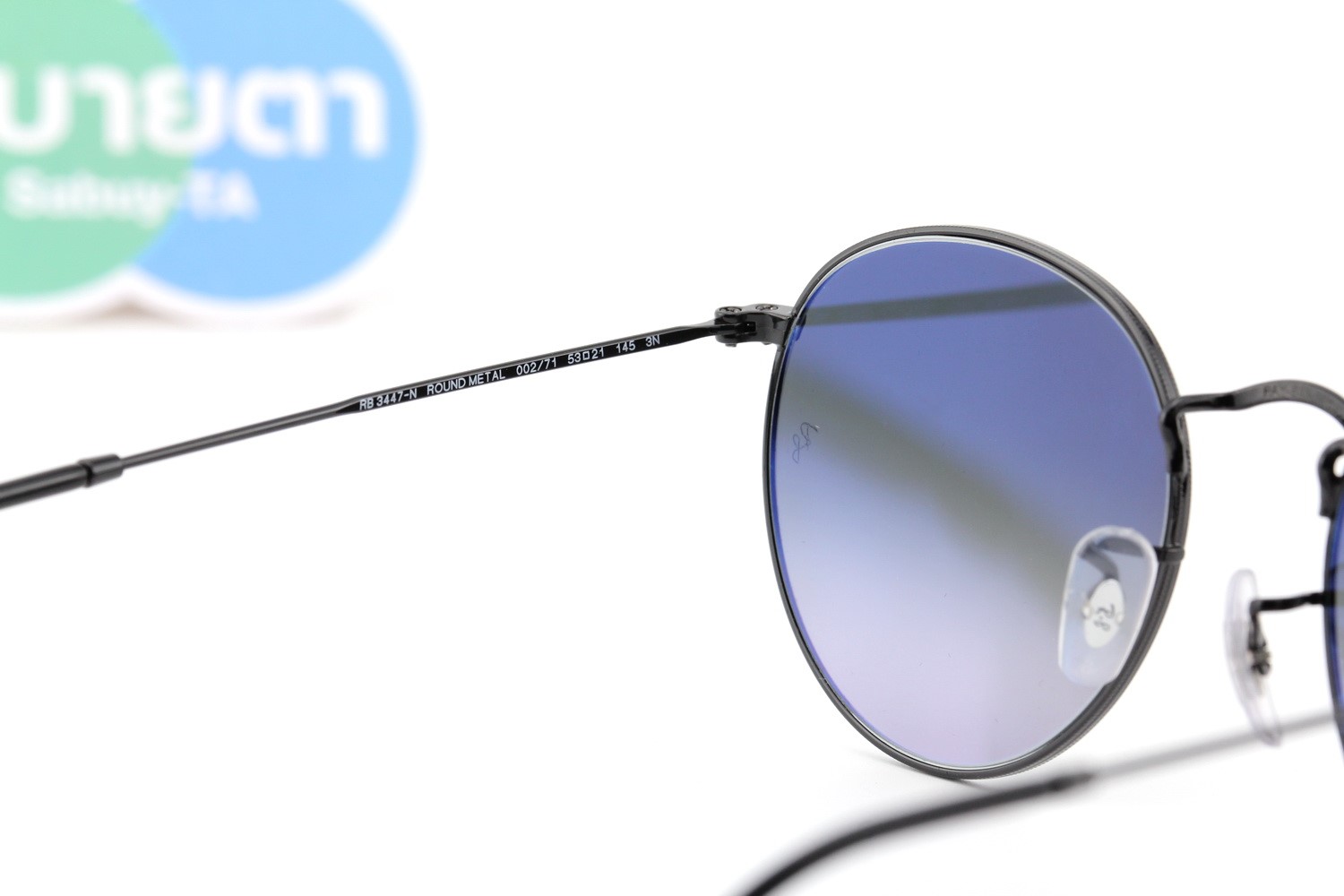 RayBan Round Flat Lenses RB3447N 002/71