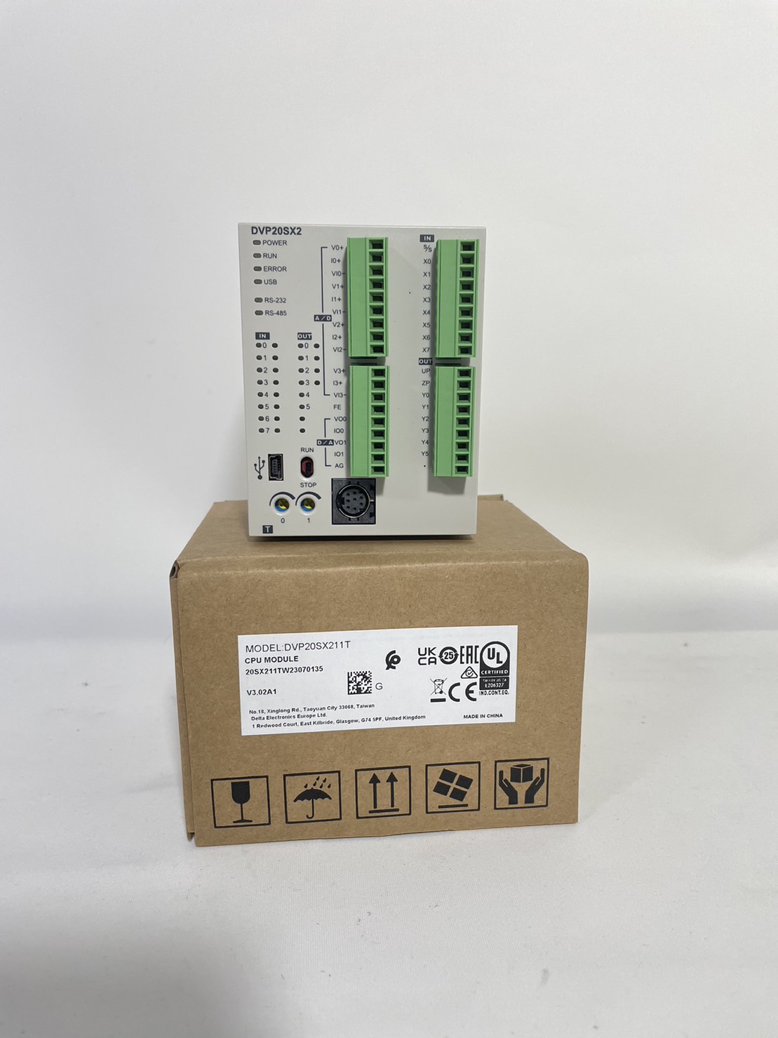 Delta PLC DVP20SX211T 8I/6O, 4CH AI/2CH AO 24V (Transistor)