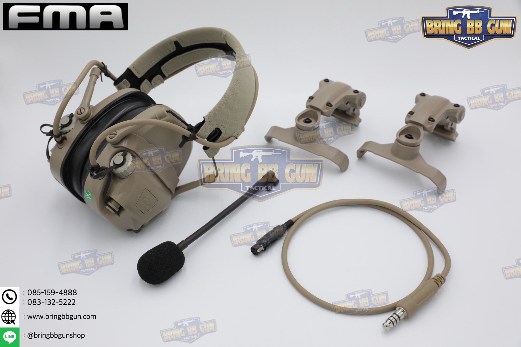 หูฟังสื่อสารตัดเสียงได้ ทรง Ops-Core AMP ยี่ห้อ FMA (FCS AMP tactical communication shooting headset noise reduction) (AMP)