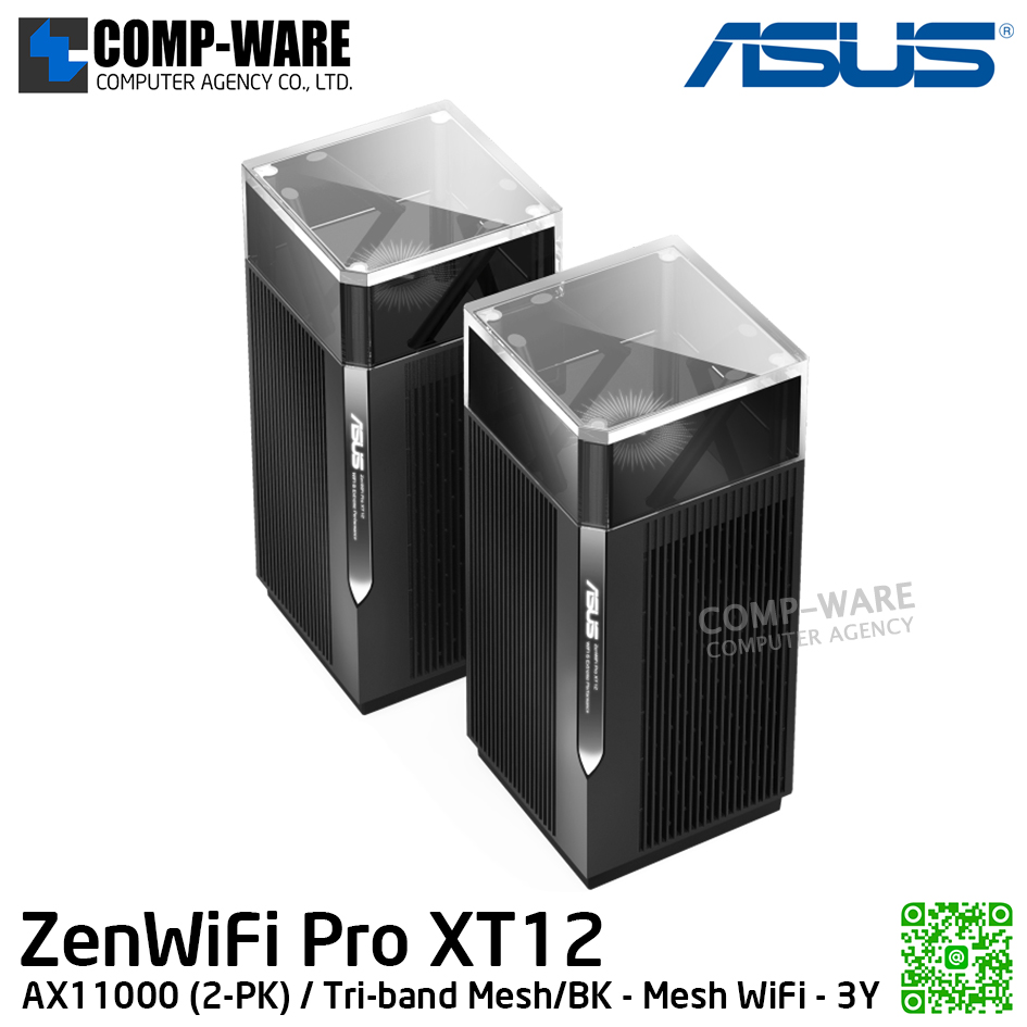 ASUS ZenWiFi Pro XT12 / AX11000 (2-PK) / Tri-band Mesh/BK - Mesh WiFi - 3Y Warranty