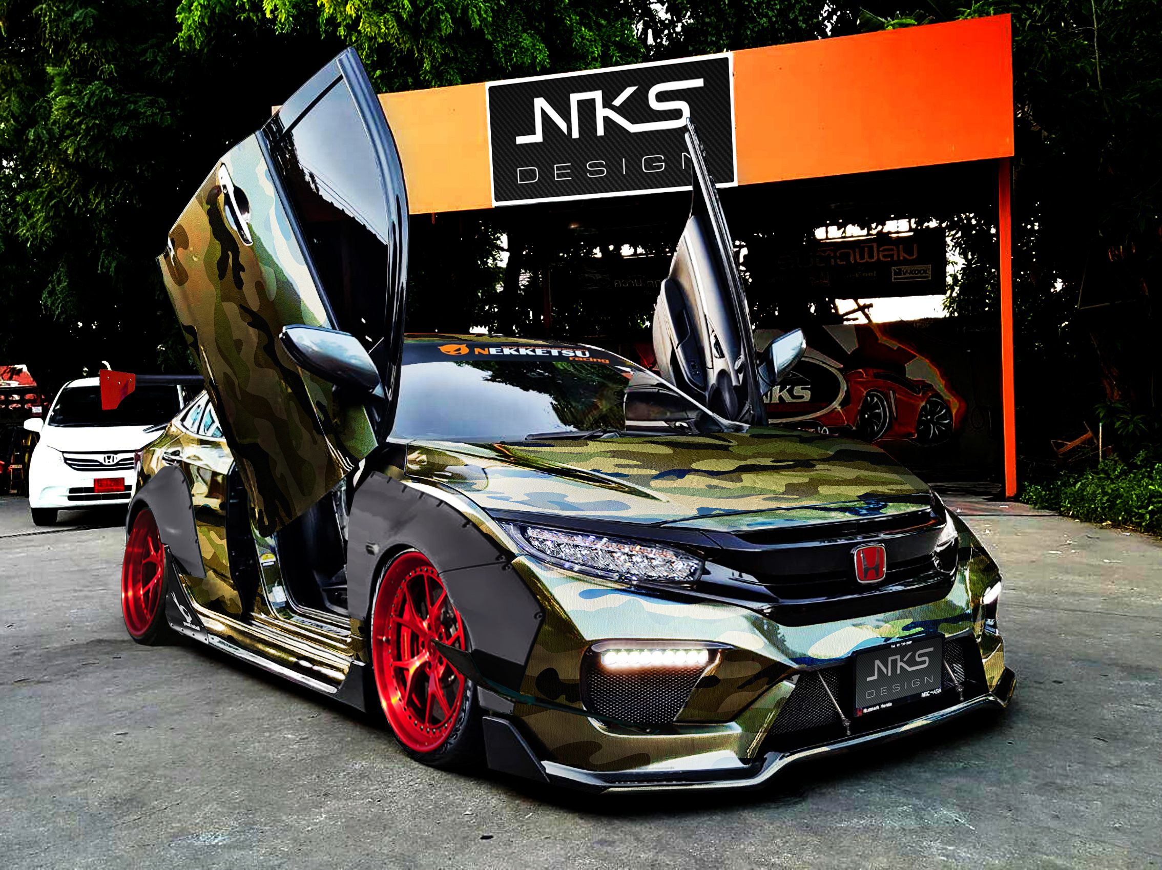 HONDA CIVIC FC TYPE X WIDE BODY RAW WORK COMPLETE SET (NKS DESIGN)