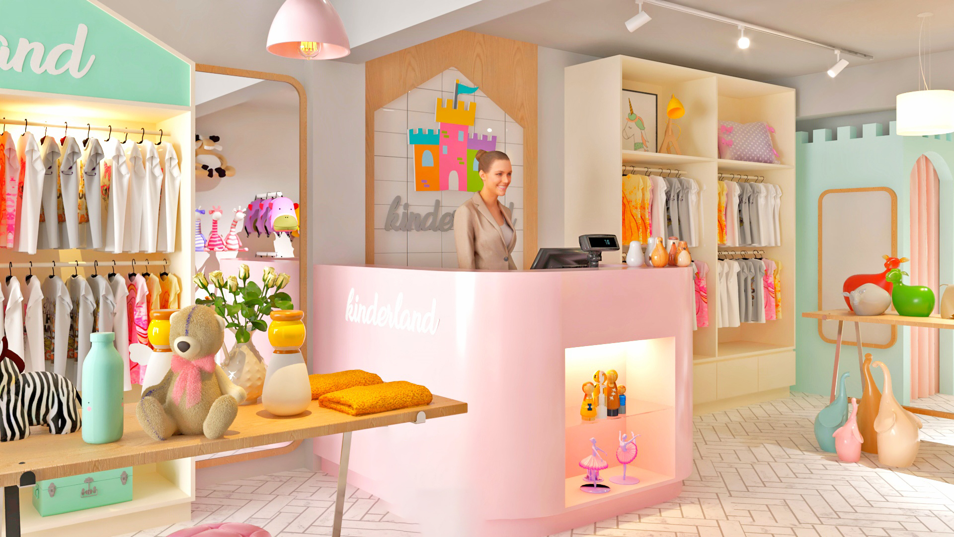 ชั้นไม้ทรงบ้าน ชั้นวางของเล่น ชั้นวางของแม่และเด็ก