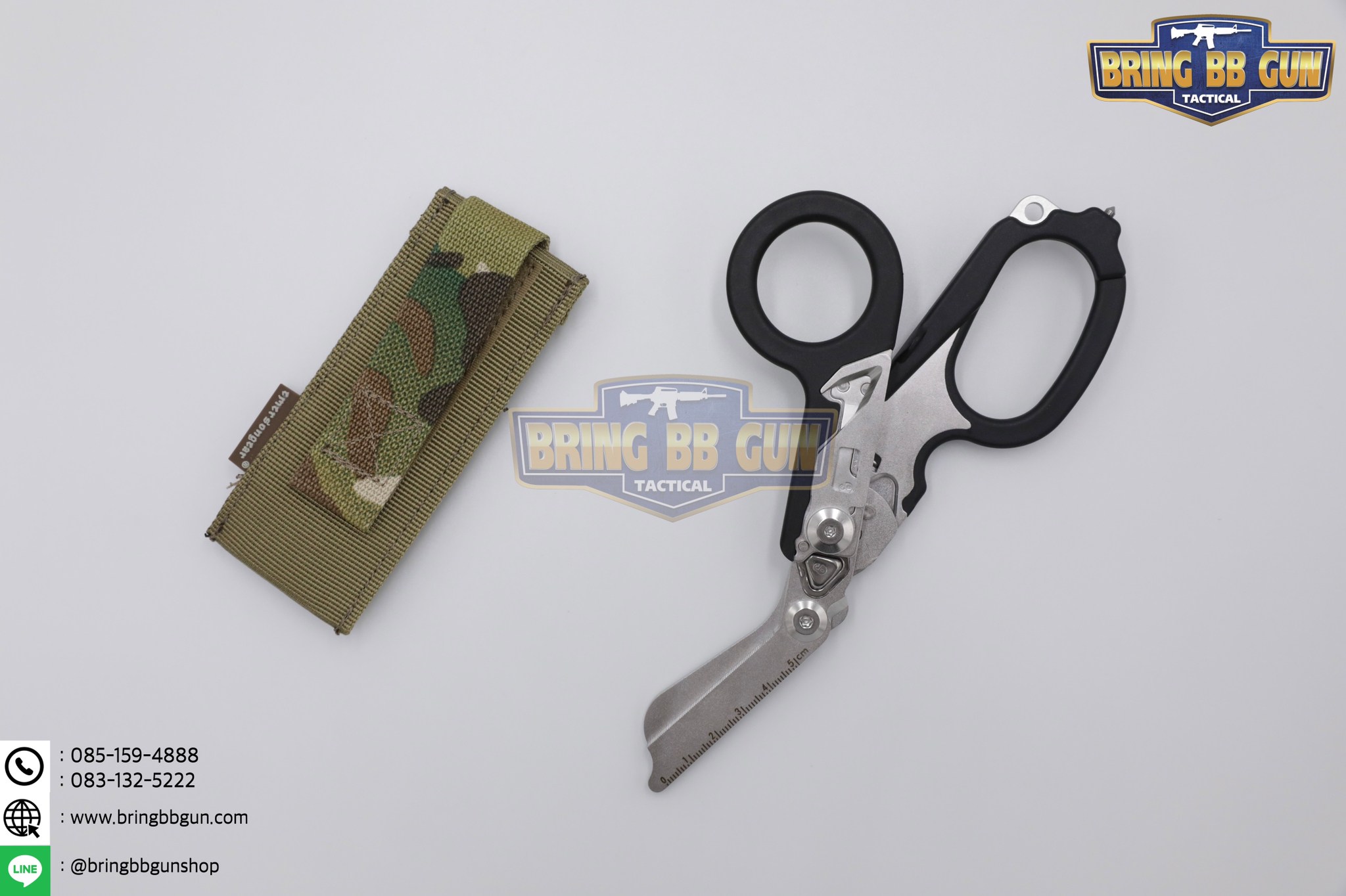 ซองใส่กรรไกรแพทย์สนาม ยี่ห้อ Emerson + กรรไกรแพทย์สนาม ทรง LM Raptor (Tactical EDC Scissor Pouch + Paramedic Scissors)