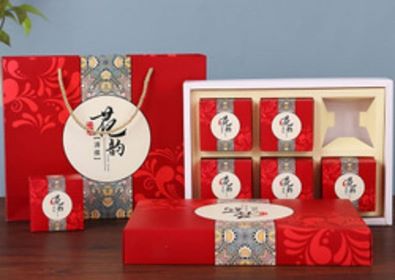 กล่องขนมชุดกล่องถุงมีกล่องเล็กใส่ขนมแพค 5 ชุด