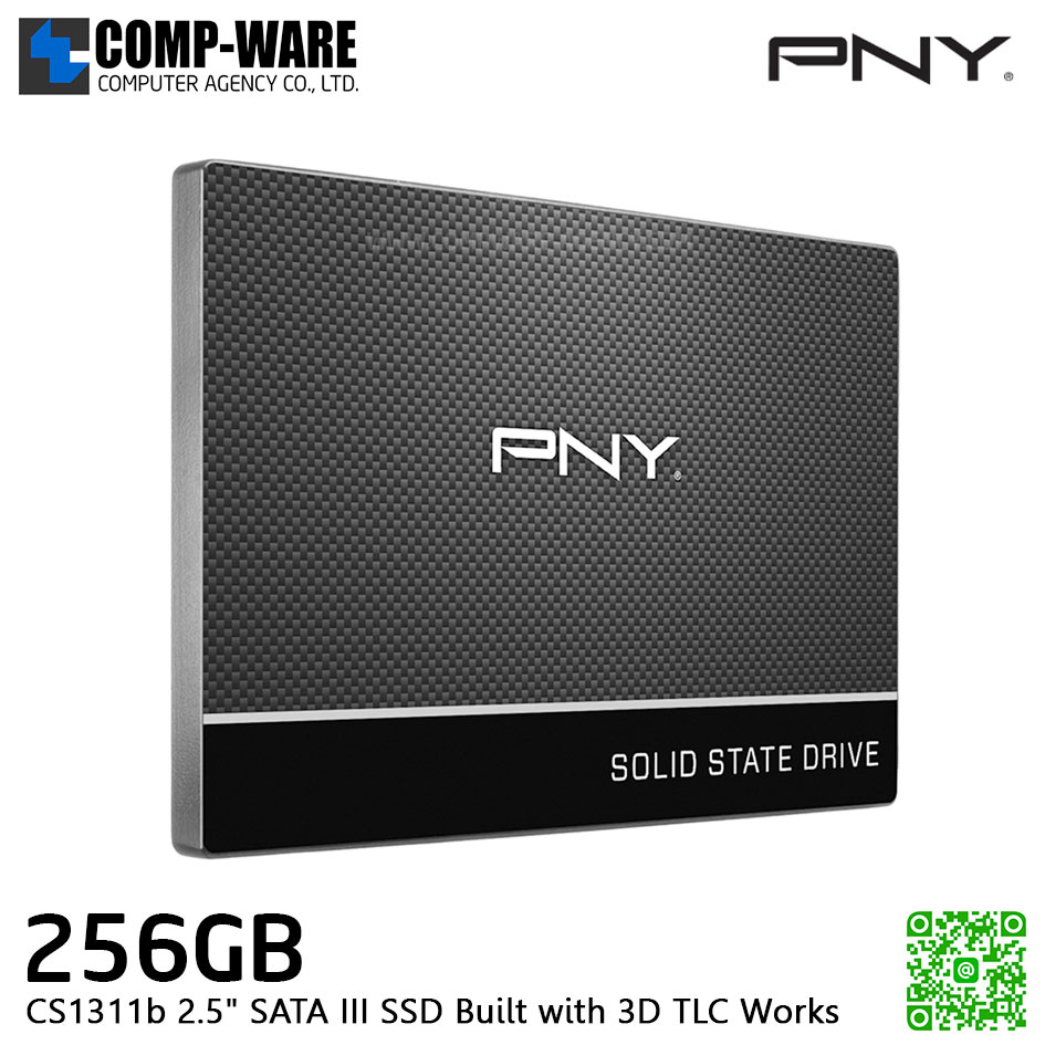 PNY 256GB CS1311b 2.5" SATA III SSD SSD7CS1311B-256-RB Built with 3D TLC Works with Desktops or Laptops 20X faster