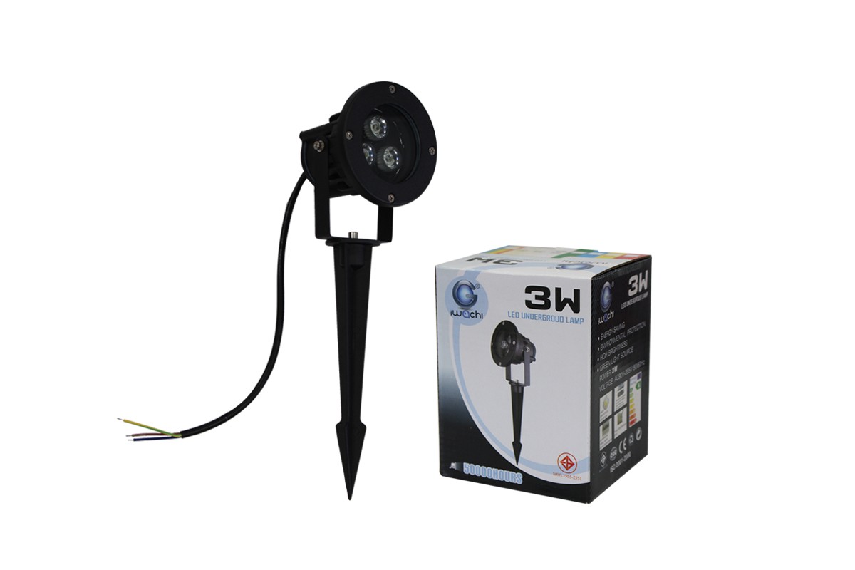 โคมไฟสนาม IWC-USER-GROUD-3W-LEG มีแสงขาวและวอร์มไวท์