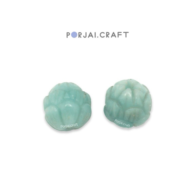 Amazonite Lotus Bead ลูกปัดดอกบัวอมาโซไนต์ 13mm