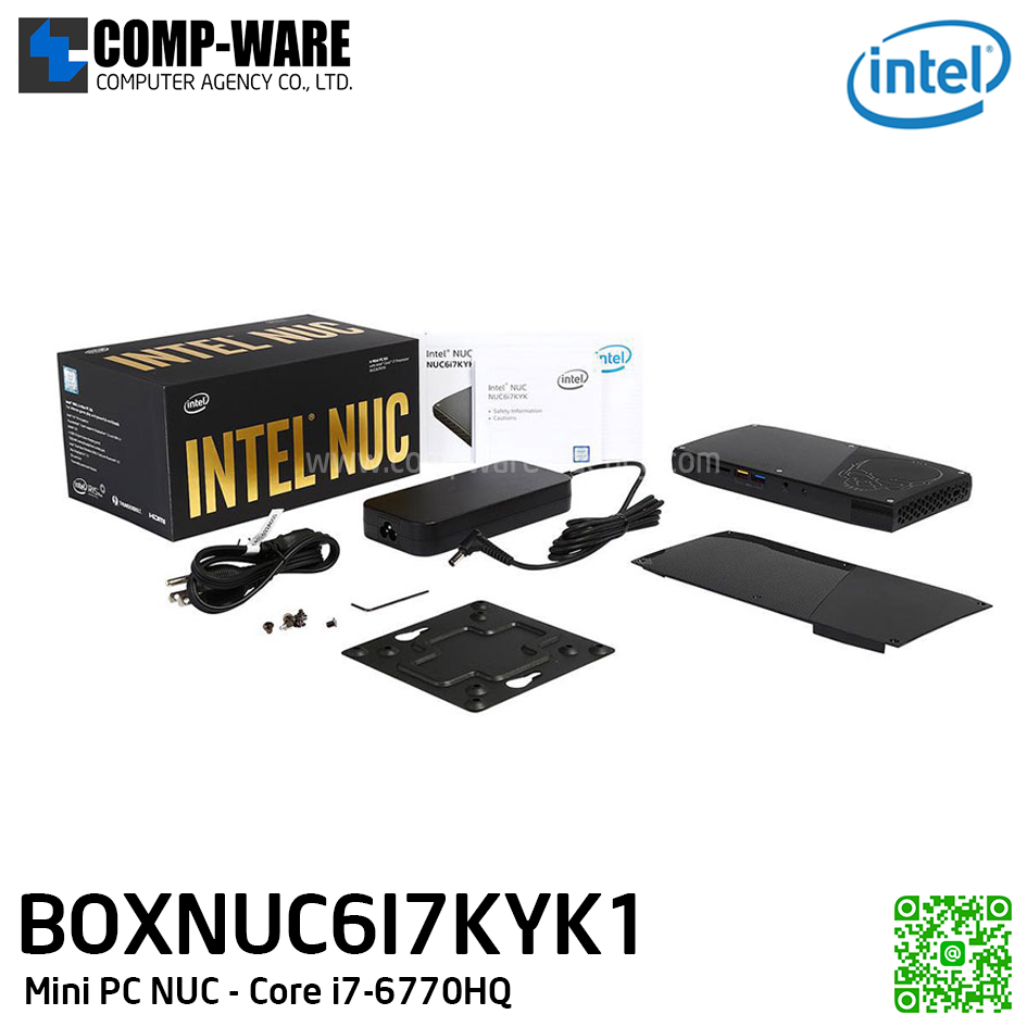 Intel NUC6I7KYK1 Mini PC NUC Kit - INTEL NUC (i7-6770HQ, M.2 SSD, 2xDDR4 SO-DIM-2133-1.35V or 1.2V-32GB, Mini Display, HDMI) BOXNUC6I7KYK1
