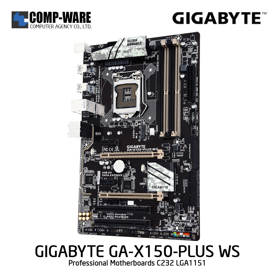 GIGABYTE GA-X150-PLUS WS Professional Motherboards - C232 - Single socket board Support Xeon E3-1200 V5/V6 family