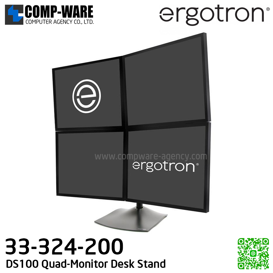 Ergotron DS100 Quad-Monitor Desk Stand (black) Four-Monitor Mount EGT-33-324-200 (5Y Warranty)
