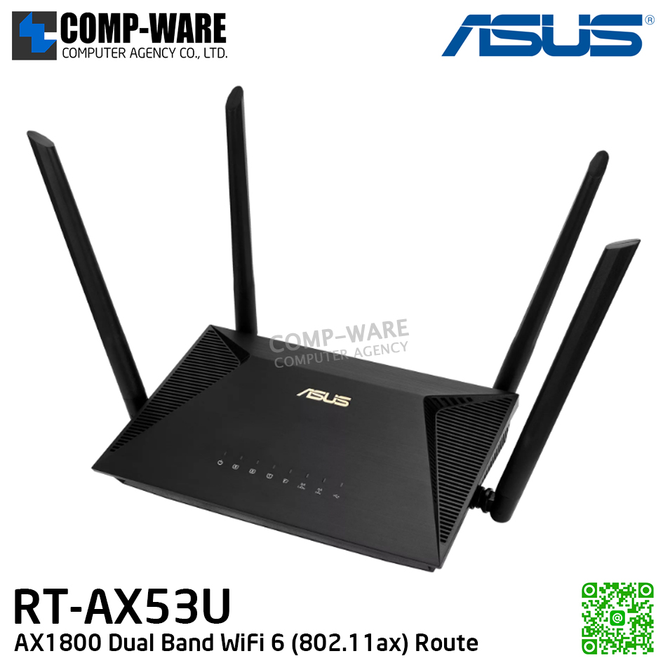 ASUS Router RT-AX53U / AX1800 / Dual-band / WiFi - 3Y Warranty