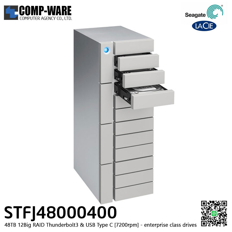 Seagate LaCie 12big 48TB 12-Bay Thunderbolt 3 RAID Array (12 x 4TB) STFJ48000400