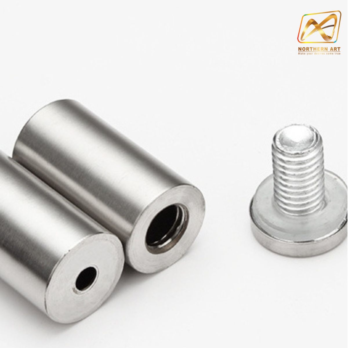 หมุดลอยสแตนเลส สีเงิน ขนาด 12x25 มม.ยึดกรอบภาพอะคริลิค หรือหมุดยึดกระจก *** ราคาต่อชื้น *** (สั่งขั้นต่ำ 12 อัน)