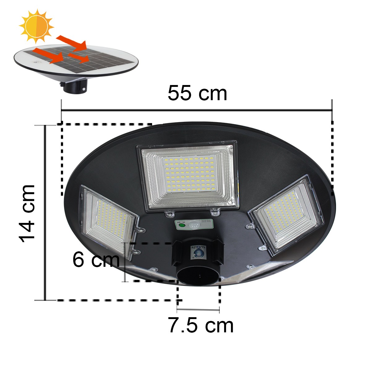 IWC-STR-SOLAR-GA500W โคมไฟถนน โซล่าเซลล์ พร้อมรีโมท