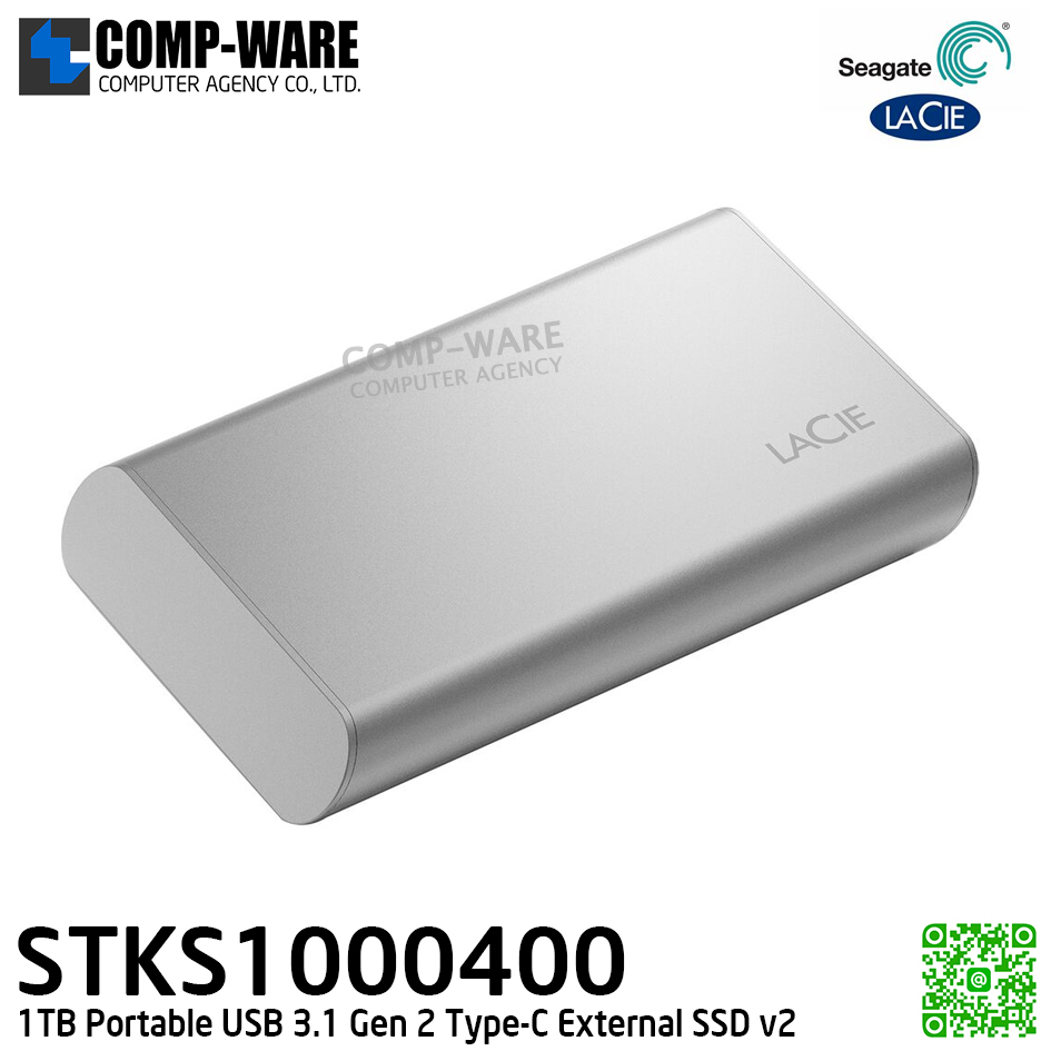 Seagate LaCie 1TB Portable USB 3.1 Gen 2 Type-C External SSD v2 - STKS1000400 // MOQ = 8 unit // By order 60-90 Days