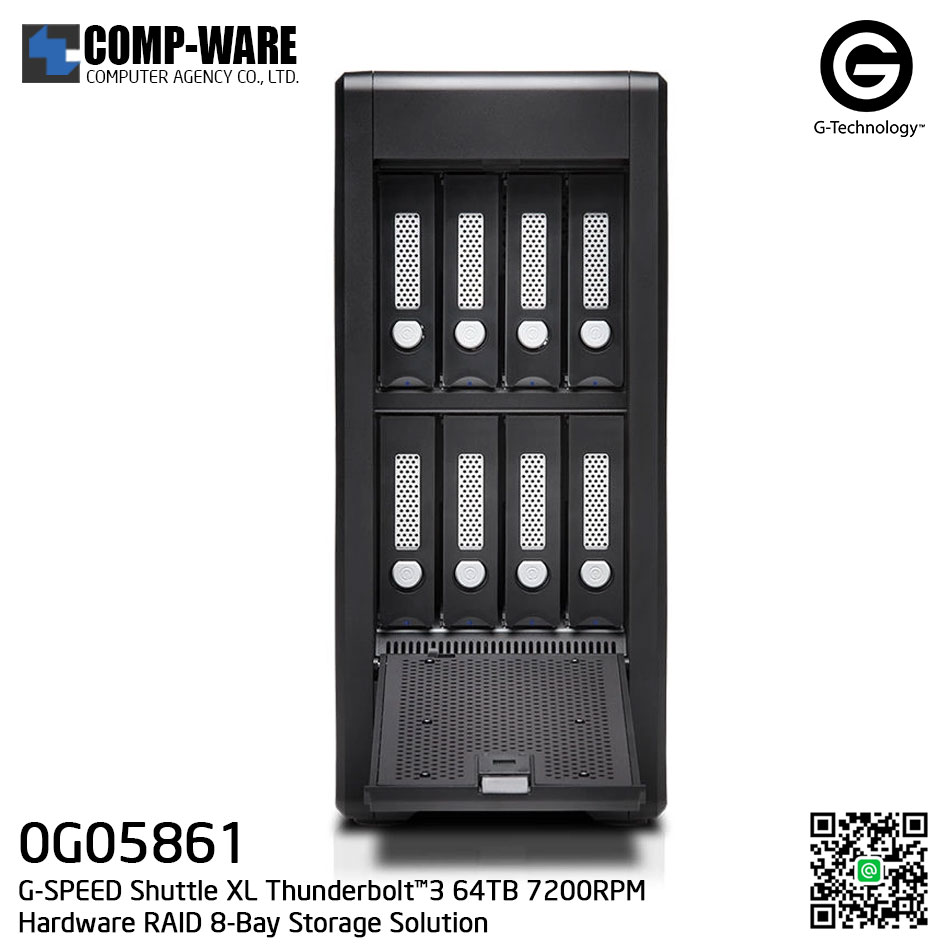 G-Technology G-SPEED Shuttle XL Thunderbolt™3 64TB 7200RPM Hardware RAID 8-Bay Storage Solution - 0G05861