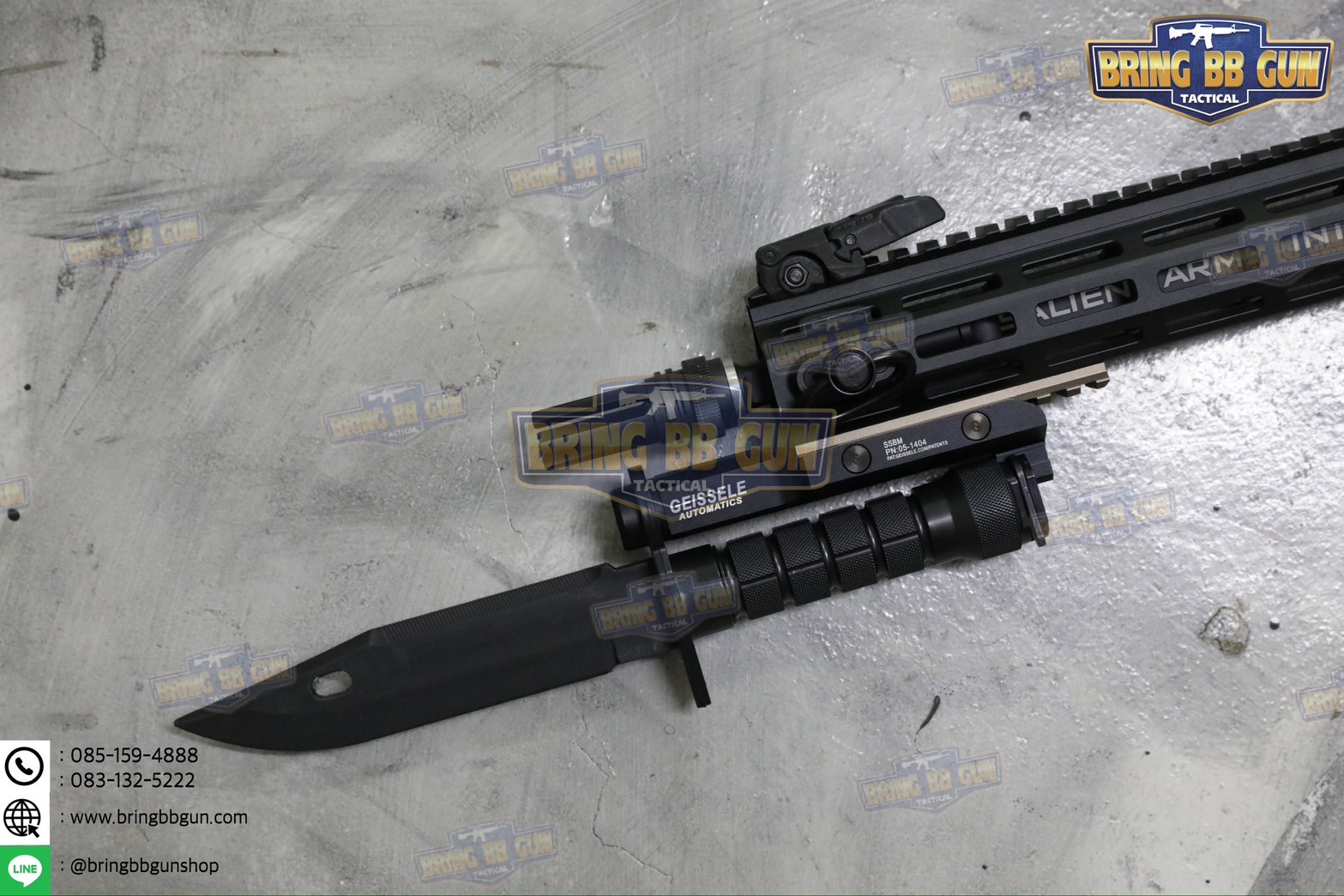 ขาเสริมสำหรับติดมีดปลายปืน ทรง Geissele (Super Stabby Bayonet Mount) (SSBM) (ใช้ได้กับชุดหน้าระบบราง Picatinny (ราง 20mm.) เท่านั้น)