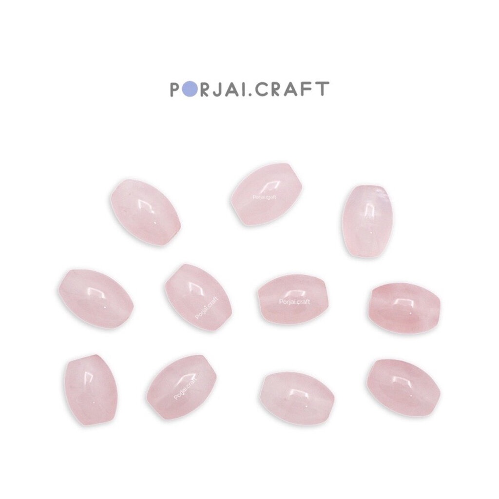 Rose Quartz barrel beads ลูกปัดโรสควอตซ์ทรงถัง