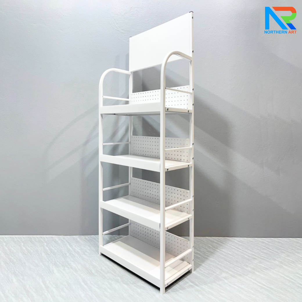 เช่าชั้นวางสินค้าเหล็ก 4 ชั้น สีขาว ขนาด (W)60 x (D)30 x (H)160 ซม. ถอดประกอบได้